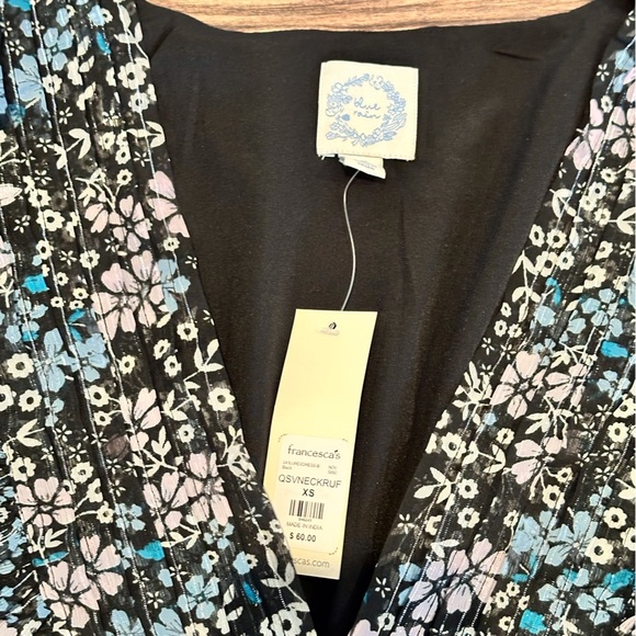 NWT Francesca V Neck Ruffle Floral Mini Dress Size XS - Picture 5 of 6